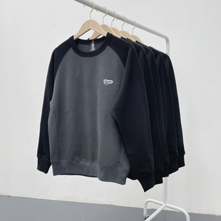 复古圆领长袖 秋冬款 插肩袖 舒适厚实基础款 卫衣 复古咔叽烟灰男女款