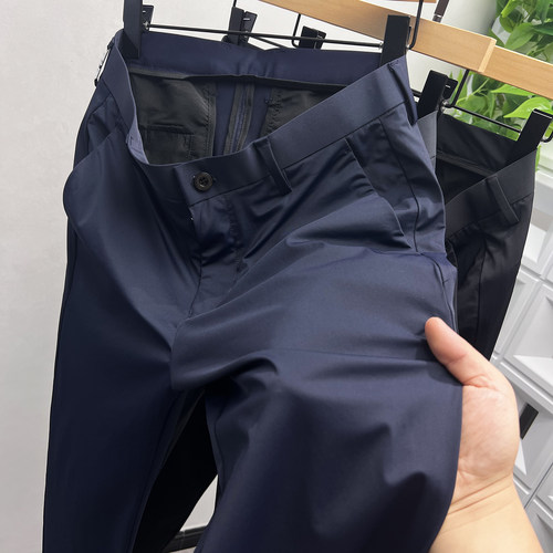 夏季冰丝薄款男士直筒西裤