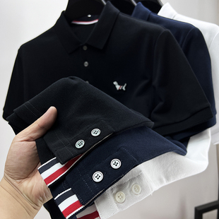 t恤男翻领潮流休闲polo衫 纯棉短袖 下摆开叉 半袖 高端衣服夏季