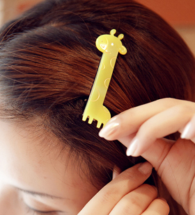 Angelrena韩国进口发饰正品 可爱百搭长颈鹿鸭嘴夹 发夹/边夹F2