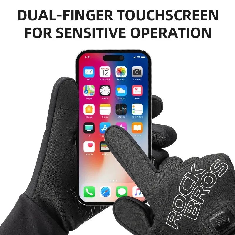 ROCKBROS Winter Electric Heated Gloves Windproof Cycling War