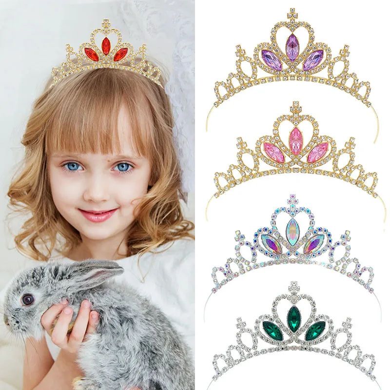Zanlloy Kids Rhinestone Tiara Princess Headband for Girls Bi