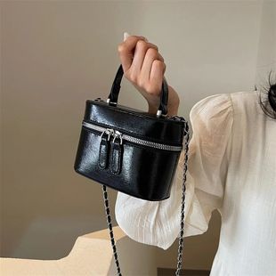 Solid color PU Leather Women Bags For Women Mini Box Shape S