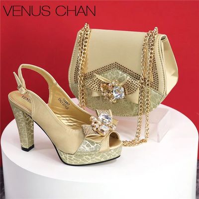 Italian Design Shoes and Bags Matching Set Women High Heel P