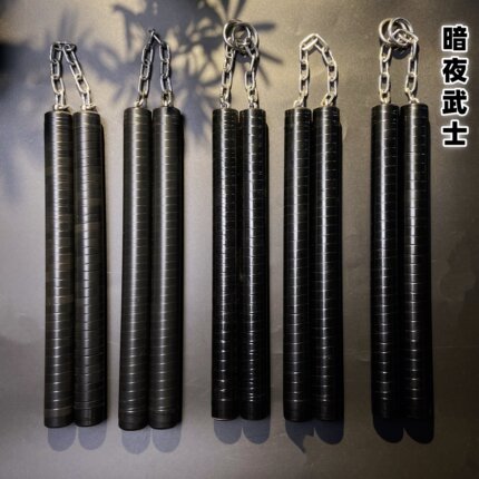 暗夜武士实木双截棍成人实战训练防身表演棍无漆防滑武术练习棍