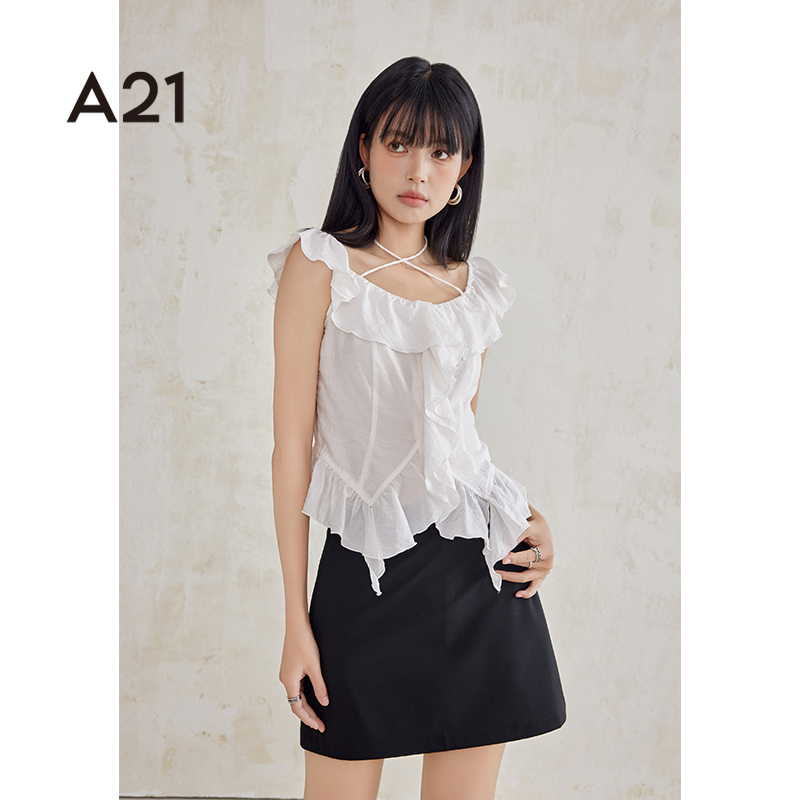 A21女装夏季衬衫纯欲风显瘦