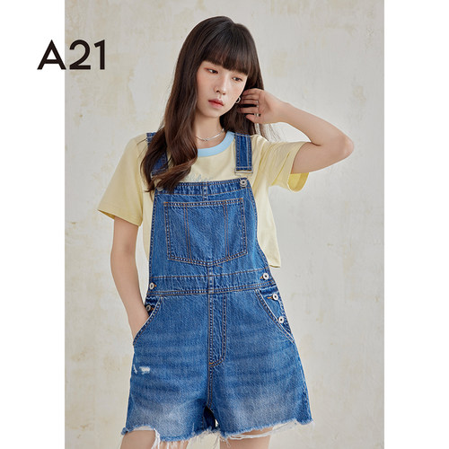 A21女装牛仔宽松连体服夏季