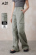 垂感高个子直筒长裤 宽松中腰阔腿梭织休闲裤 子 夏季 A21女装