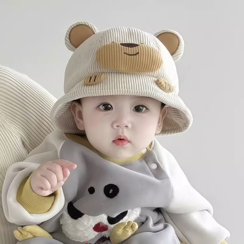 日本婴儿帽子秋冬季保暖防风可爱