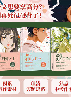 正版 全3册 中考语文热点作家作品解析 玫瑰始于荆棘之上+没有到不了的远方+少年不惧岁月长 初中生学生语文作文阅读题