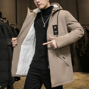 2025冬季新款棉衣男士外套中长款棉袄保暖加厚连帽棉服男休闲风衣