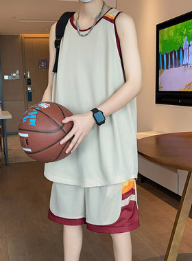 无袖运动套装夏季男士浅色休闲
