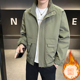 2025秋冬季 休闲上衣男 夹克帅气立领风衣外套潮流工装 新款 加绒男士