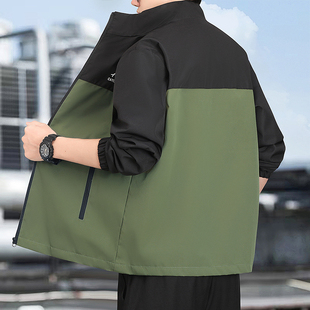 春秋新款男士夹克外套立领潮流休闲褂子男薄款冲锋衣外穿茄克上衣