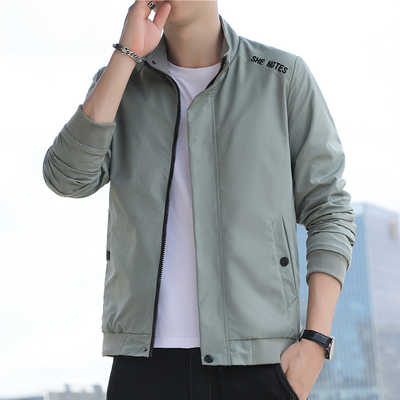 春秋季立领风衣休闲夹克外套男