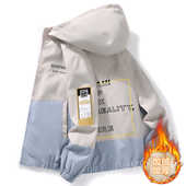 秋冬季 加绒加厚夹克外套男韩版 潮流青少年学生帅气上衣服连帽褂子