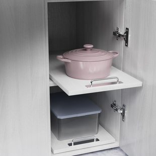 定制环保橱柜内置抽拉实木层板小家电托板 深柜抽屉改造 柜体拉篮