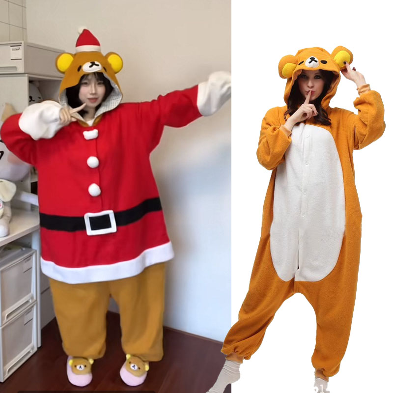 轻松熊圣诞老人卡通动漫连体睡衣