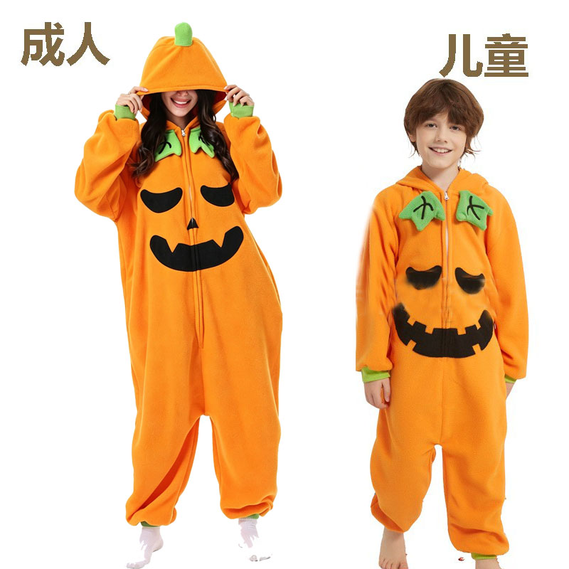 圣诞节南瓜服装儿童卡通连体睡衣