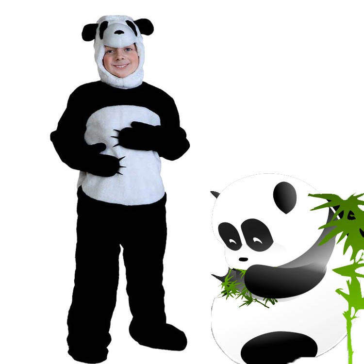 儿童国宝熊猫卡通动物连体衣成人男女幼儿园造型演出服万圣节摄影