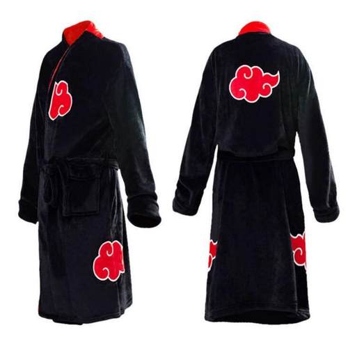 火影忍者战袍男士加厚浴袍卡通连体动漫睡袍中长款秋冬女cosplay