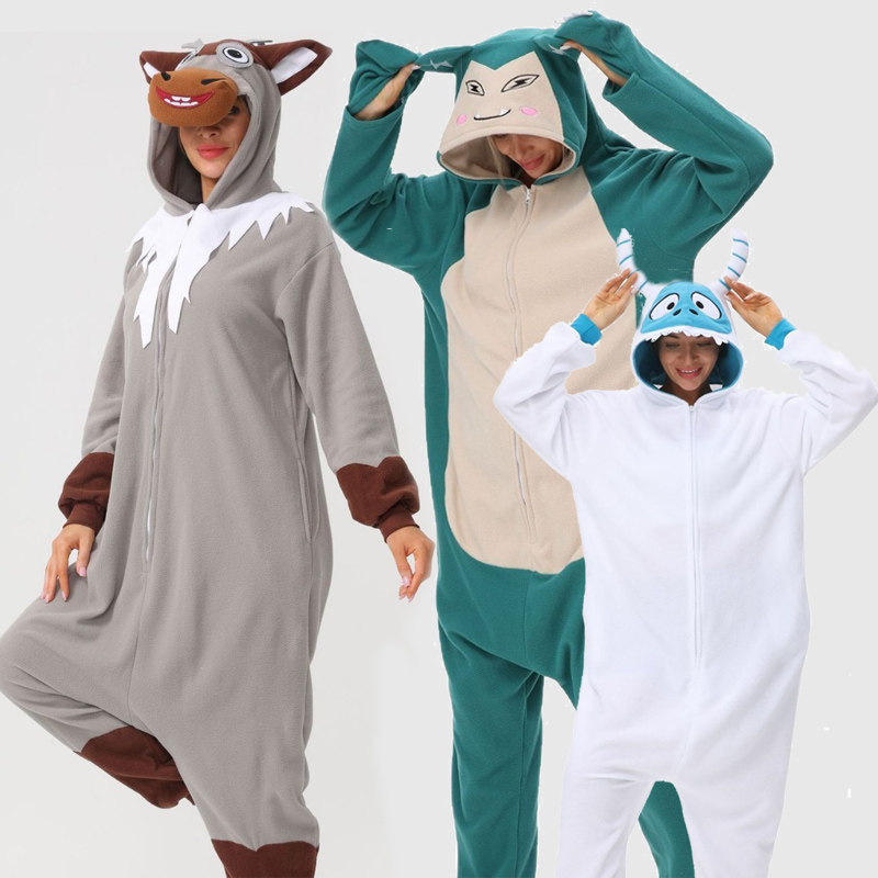 雪人雪怪雪宝卡通连体睡衣演出服