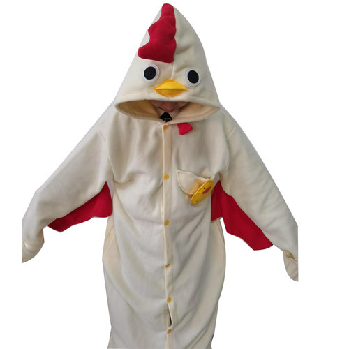 COS白公鸡小黄鸭子小鸡母鸡成人卡通动漫连体睡衣男女秋冬演出服