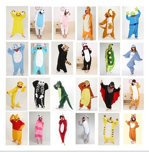 出口欧美卡通睡衣男女动物连体睡衣情侣家居服套装 onesie 表演出