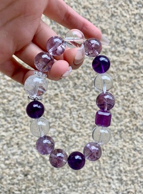 新款手串天然紫水晶手链新品上新天然九离紫火新款紫水晶手链