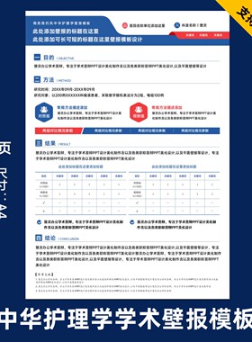 中华护理学学术壁报PPT模板图片设计美化制作排版08号