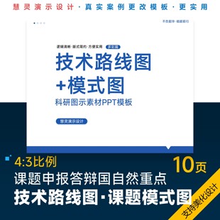 课题申报答辩自然重点技术路线图课题模式图PPT模板设计美化排版