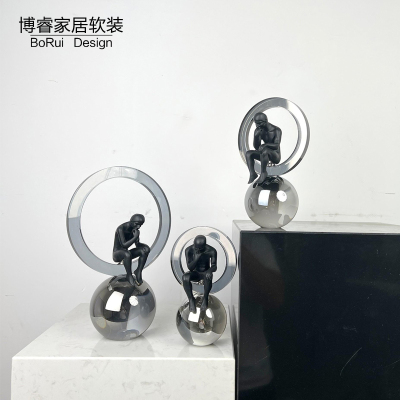 水晶简约现代样板间沉思者装饰品