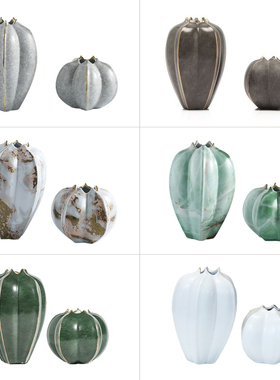 家居台面装饰杨桃花瓶摆件陶瓷