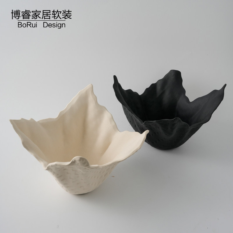 现代简约轻奢创意陶瓷个性水果盘客厅茶几台面花盆花器装饰品摆件