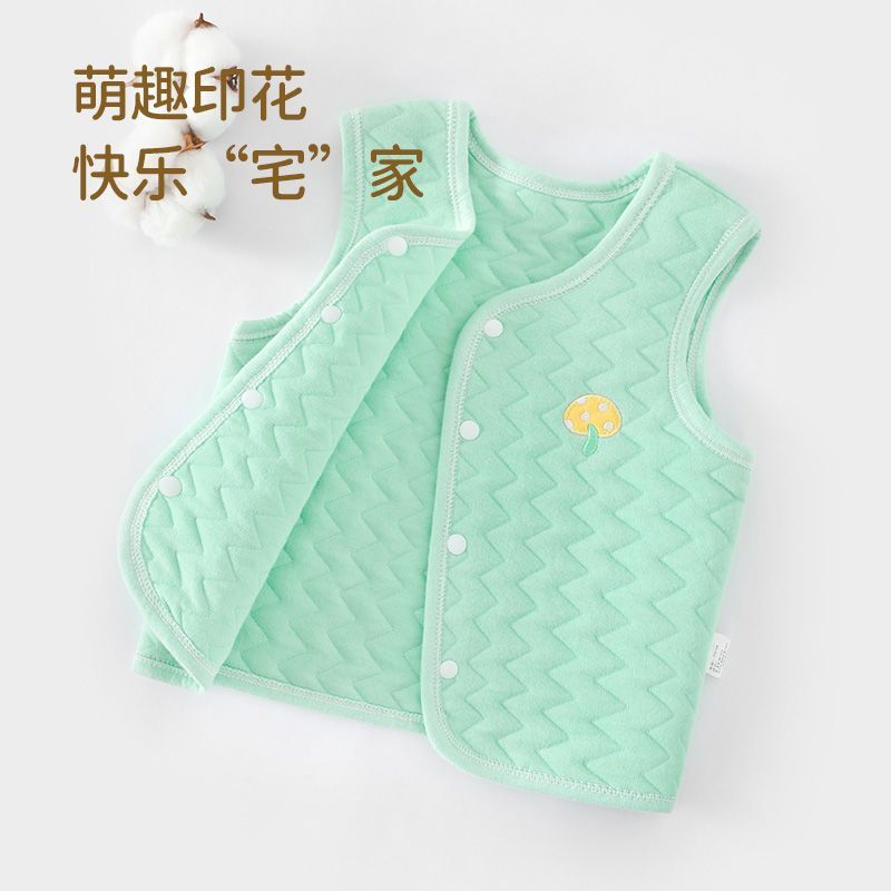 婴儿保暖马甲秋冬新款夹棉外穿小背心新生儿坎肩加厚保暖宝宝上衣