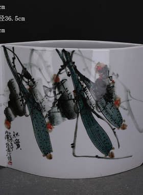 名人名作装饰客厅景德镇书画筒