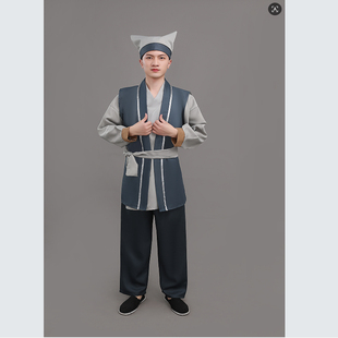 古代家丁佣人服装男古装话剧演出服茶楼酒店跑堂工作服表演服男仆