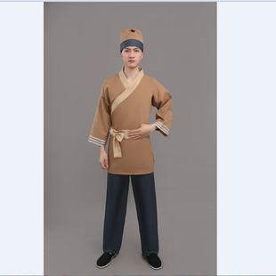 古装汉服男女古代朝代农民老百姓店小二仆人成人套装衣服表演服装