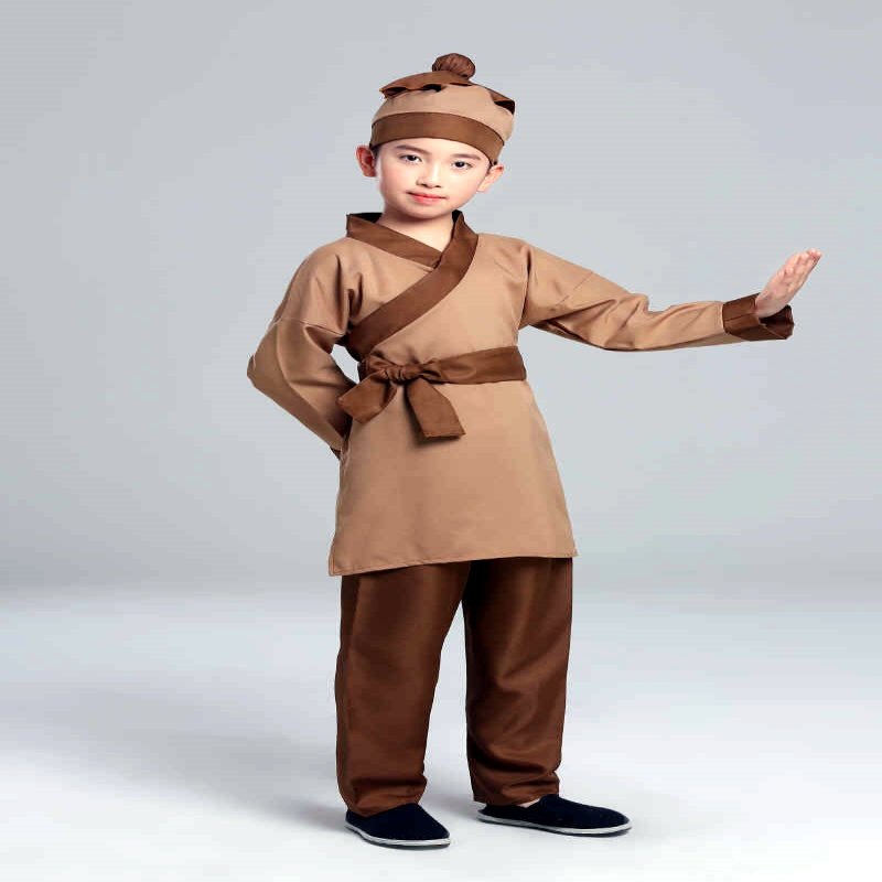 小孩古装男童店小二衣服汉服古代