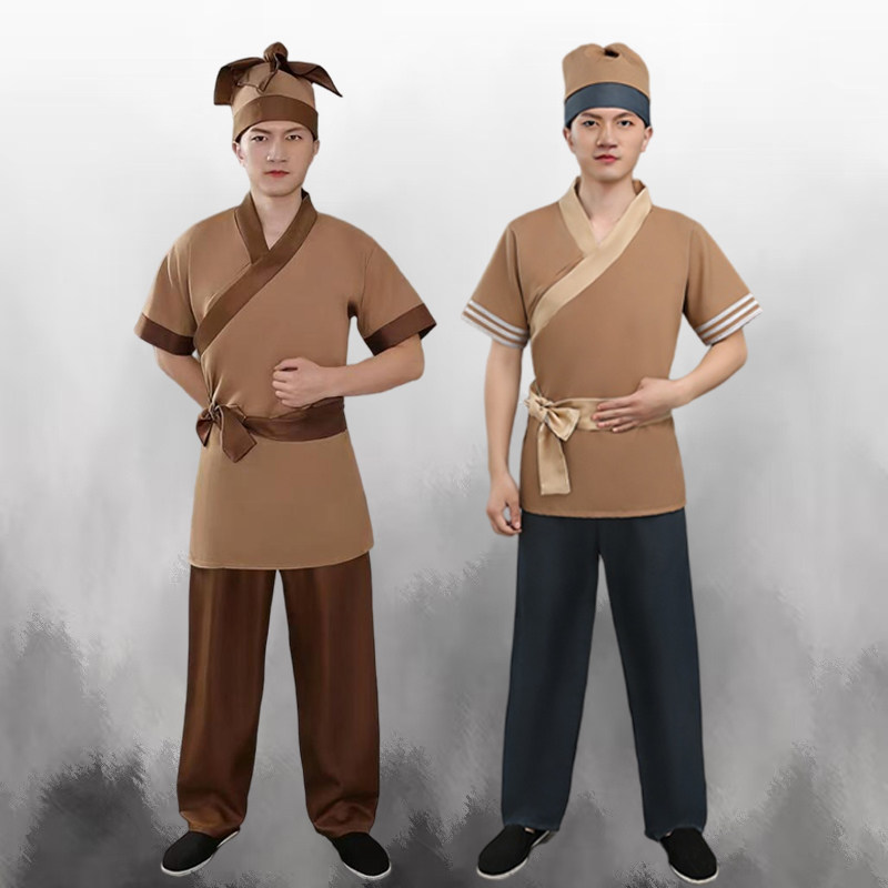 儿童成人夏季古代店小二短袖演出
