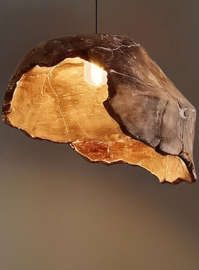 枯荷树脂吊灯残荷餐厅侘寂风美学氛围禅意民宿做旧茶室艺术卡座灯