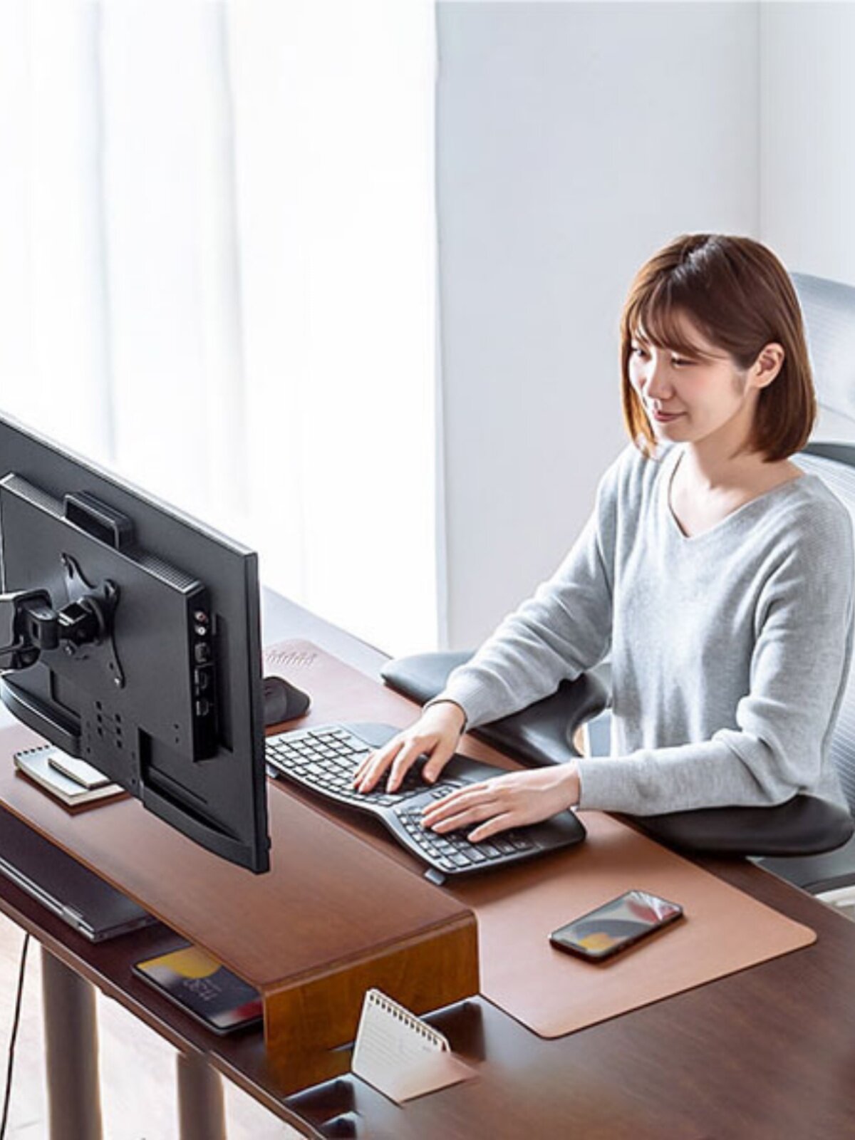 일본 SANWA 펀칭 및 높이가 없는 범용 듀얼 모니터 베이스 없이 컴퓨터 베이스 리프팅 및 높이기