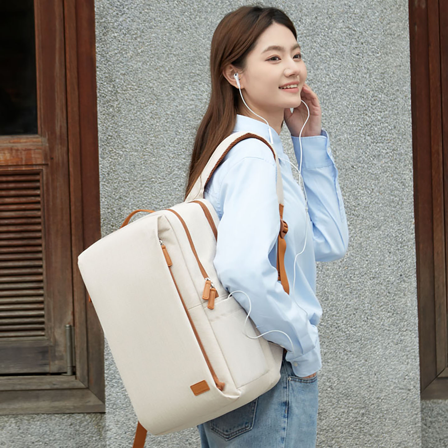 日本SANWA山业男女多功能双肩电脑包书包16寸大容量时尚简约休闲