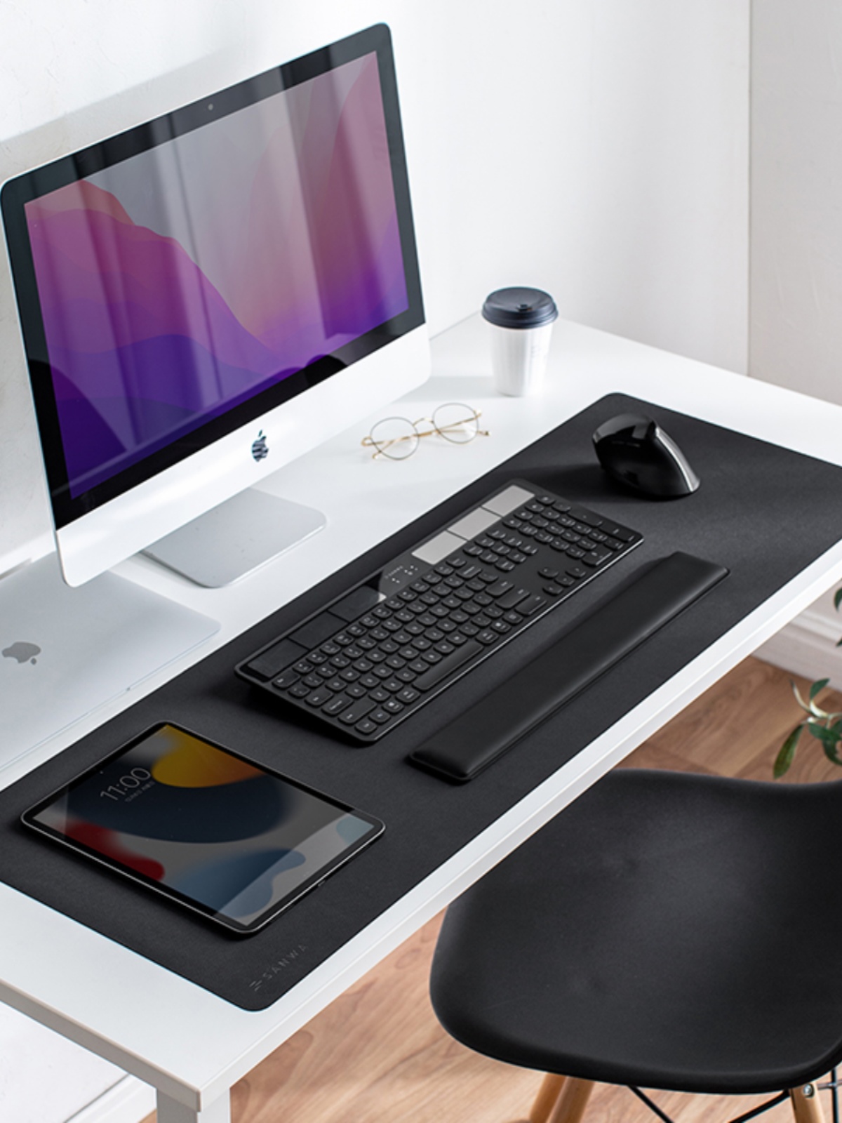 日本SANWA超大鼠标垫键盘垫桌垫超薄写字垫家用办公游戏防滑水洗