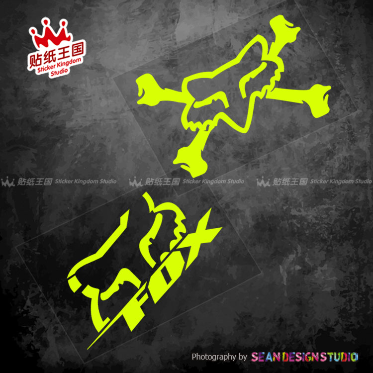 适用FOX Racing越野摩托车车山地单车车贴头盔装饰反光防水贴