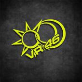 饰贴防水反光贴纸 装 适用车贴日月46 头盔贴机车摩托车电动车个性