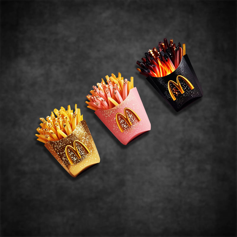 适用于麦当劳薯条烧富贵黄金少女粉创意搞笑汽车电动车摩托车贴纸