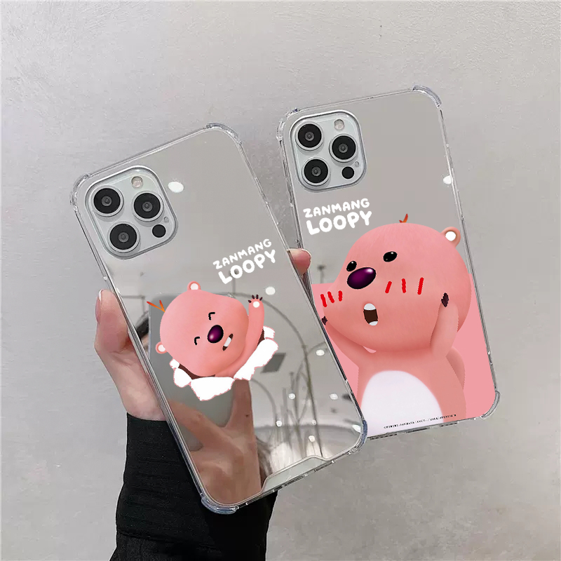 可爱loopy适用苹果13手机壳15promax华为p40小海狸oppo小米11卡通vivos9简约mate30镜面荣耀60露比nova7畅享