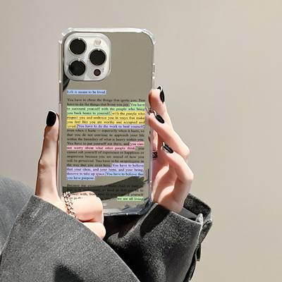 你必须永远热烈适用iPhone15pro苹果16手机壳华为pura70红米note9镜面mate60情侣vivox90小米14英文opporeno7