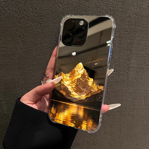 日照金山见者好运适用iPhone18promax手机壳16招财15Pro苹果14风景xr补妆12pro情侣13创意17镜面7软8plus山水